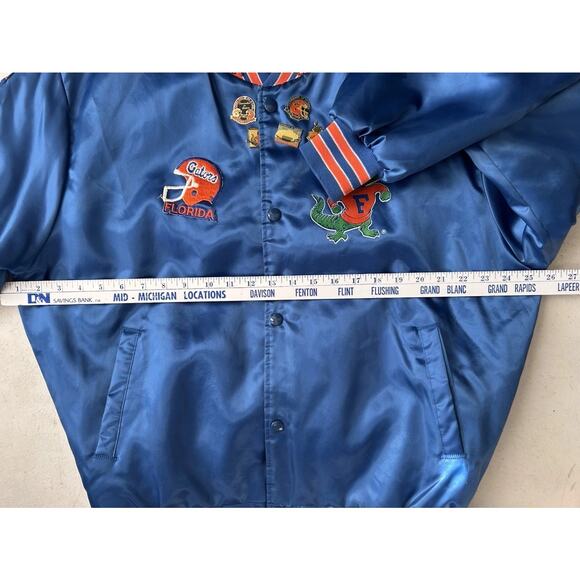 Vtg Locker Line Florida Gators Satin Bomber Jacket L Custom Patches Pins 90s USA - Picture 7 of 16